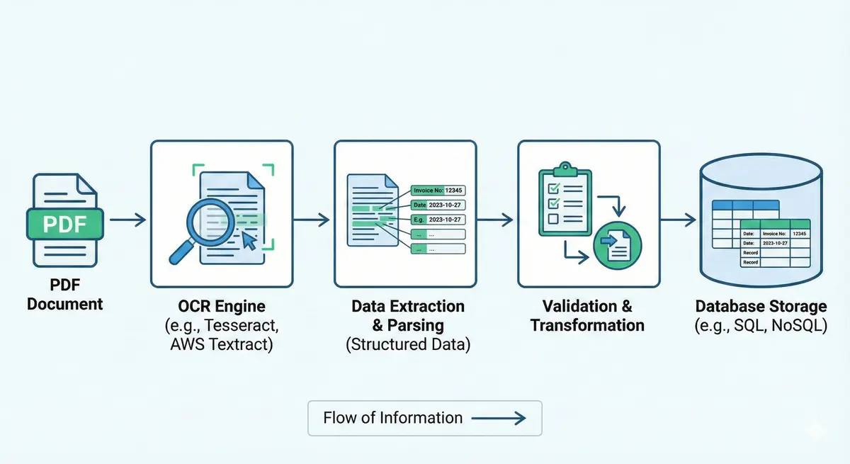 OCR Automation for Document Processing workflow diagram