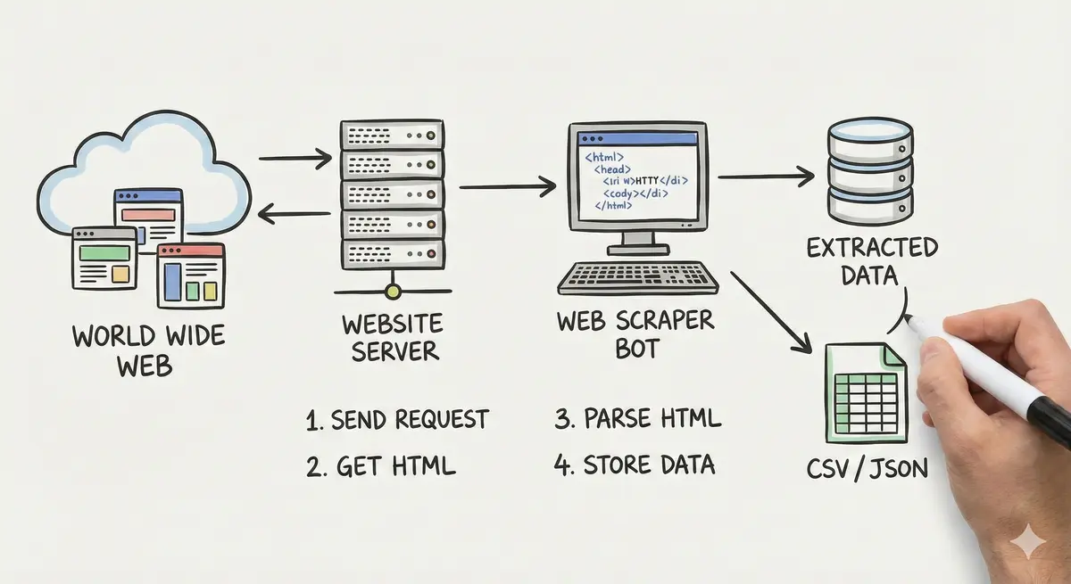 Automated Lead Scraping & Data Enrichment workflow diagram